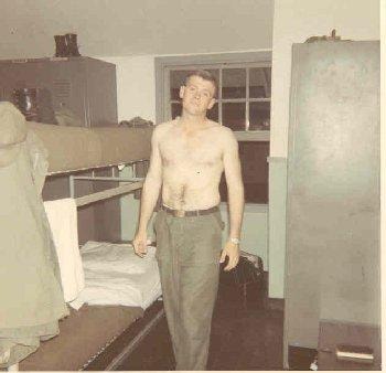 Alfman in barracks at Fort Ord