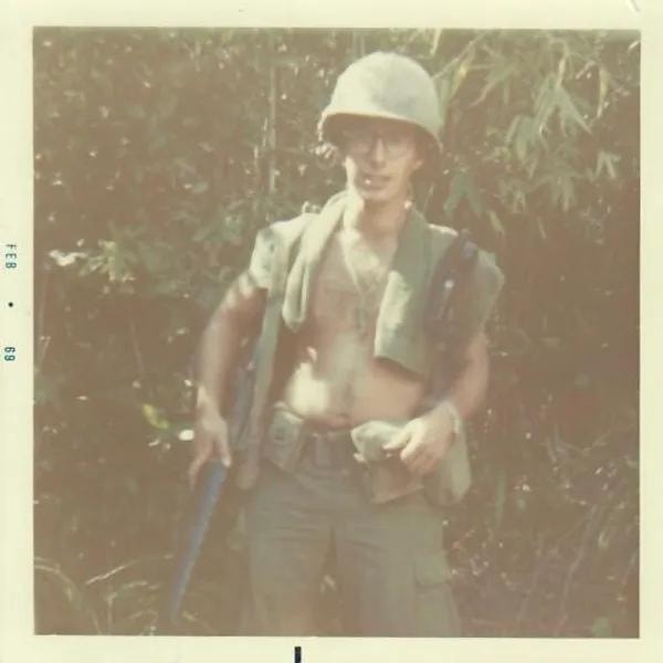 Soldier on patrol in the jungle